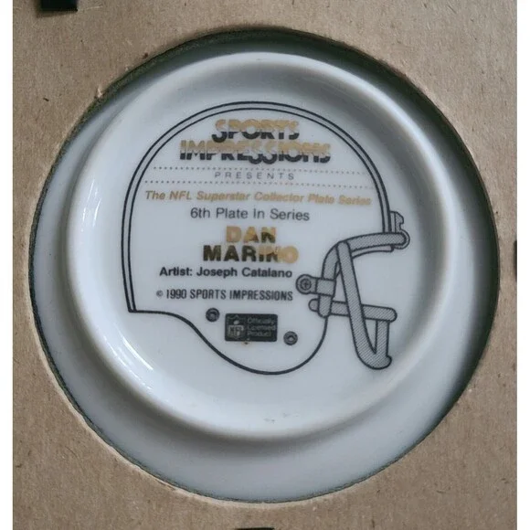 1990 NFL Licensed Dan Marino Collector Plate Joseph Catalano Sports Expressions - Picture 3 of 4
